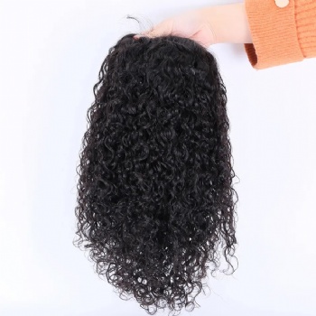 12in Natural Color Curly Remy Hair, Full Lace Wig