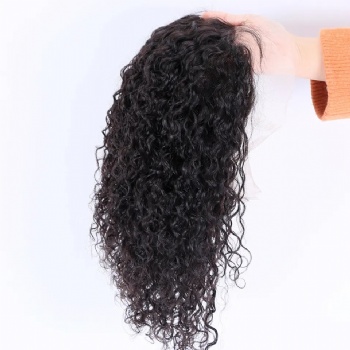 12in Natural Color Curly Remy Hair, Full Lace Wig