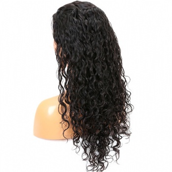 20in Natural Color Curly Virgin Hair, Full Lace Wig