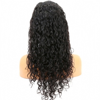 20in Natural Color Curly Virgin Hair, Full Lace Wig