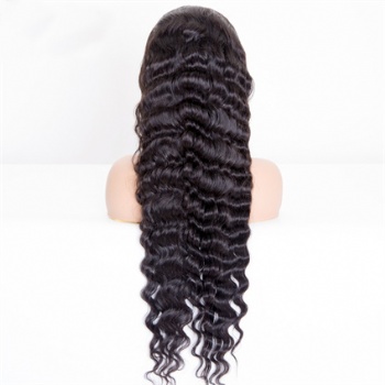 30in Natural Color Curly Virgin Hair, Full Lace Wig