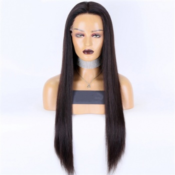 24in Natural Color Straight Virgin Hair, HD Full Lace Wig