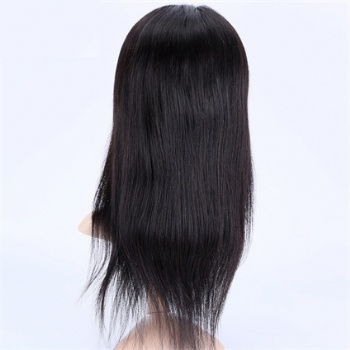 14in Natural Color Straight Virgin Hair, Full Lace Wig