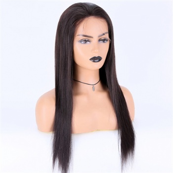 20in Natural Color Yaki Straight, Full Lace Wig with PU