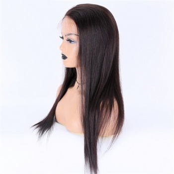 20in Natural Color Yaki Straight, Full Lace Wig with PU