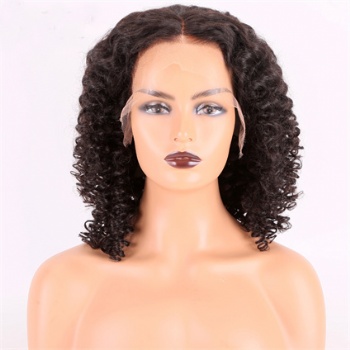 16in Natural Color Curly Virgin Hair, HD Full Lace Wig