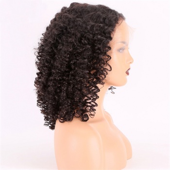 16in Natural Color Curly Virgin Hair, HD Full Lace Wig