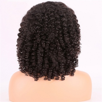 16in Natural Color Curly Virgin Hair, HD Full Lace Wig