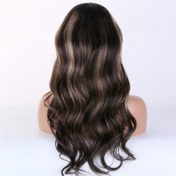 20in Dark Brown With 613 Wavy Virgin Hair, Full Lace Wig