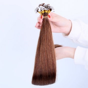 Color 6 Chestnut Brown Silk Straight Mini Tape in Hair Extension