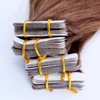 Color 6 Chestnut Brown Straight Tape in Hair Extension