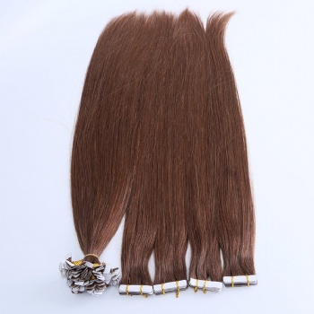 Color 6 Chestnut Brown Straight Tape in Hair Extension