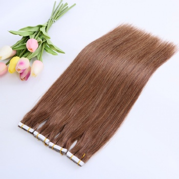 Color 8 Medium Brown Normal Tape in Hair Extension