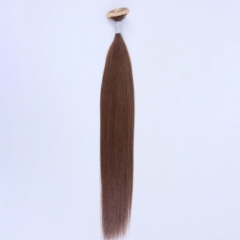 Color 9 Medium Golden Brown Straight Injected Tape in Hair Extensions