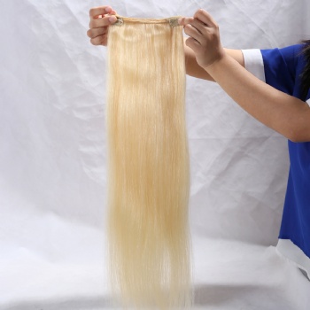 Customized Bleach Blonde Clip in Hair Extension