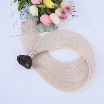 White with Golden Brown Root Tape in Hair Extension