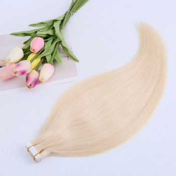 Bleach Blonde Straight Tape in Hair Extension