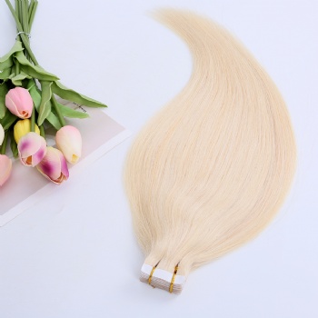 Bleach Blonde Straight Tape in Hair Extension