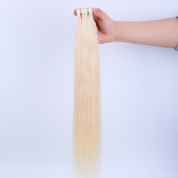 Bleach Blonde Straight Tape in Hair Extension