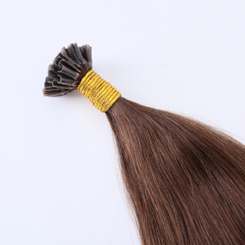 Color 4 Medium Dark Brown Straight Keratin U-tip Hair Extension