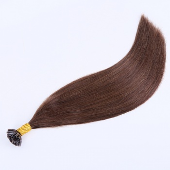 Color 4 Medium Dark Brown Straight Keratin U-tip Hair Extension