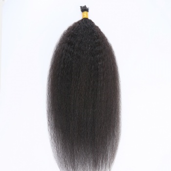 20in Kinky Straight Keratin Y-tip Hair Extension