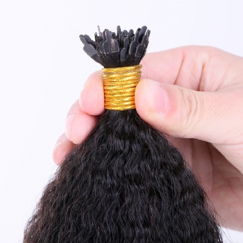 20in Kinky Straight Keratin Y-tip Hair Extension