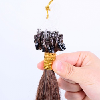 Color 4 Medium Dark Brown Micro Ring Hair Extension