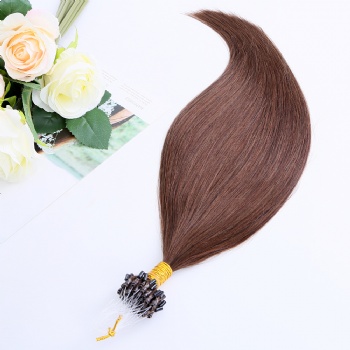 Color 4 Medium Dark Brown Micro Ring Hair Extension