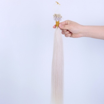 Color 60 Platinum Blonde Micro Ring Hair Extension