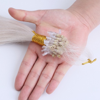 Color 60 Platinum Blonde Micro Ring Hair Extension