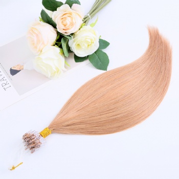 Color 27 Strawberry Blonde Micro Ring Hair Extension