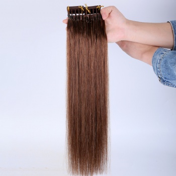 Color 6 Chestnut Brown 6D Hair Extension