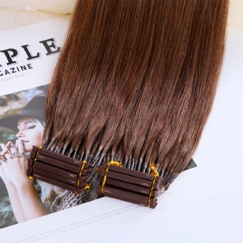 Color 6 Chestnut Brown 6D Hair Extension