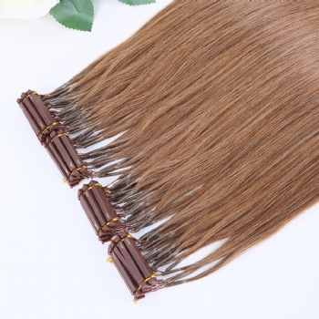 Color 8 Light Ash Brown 6D Hair Extension