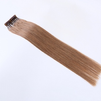 Color 8 Light Ash Brown 6D Hair Extension