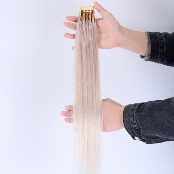 Color 60 Platinum Blonde 6D Hair Extension