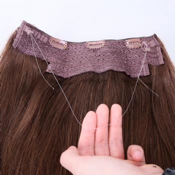 Color 4 Medium Dark Brown Halo Hair Extension