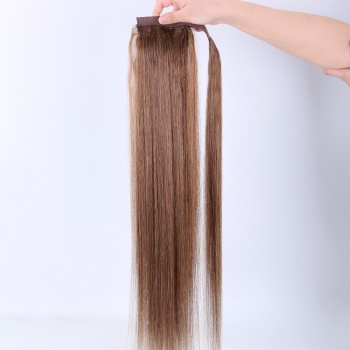 Color 9 Medium Golden Brown Ponytail Hair Extension