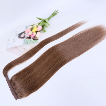 Color 9 Medium Golden Brown Ponytail Hair Extension