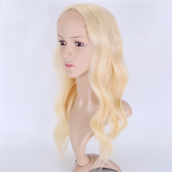 7X8＂Top Quality Bleach Blonde Lace Front Toppers With 4x4＂Lace