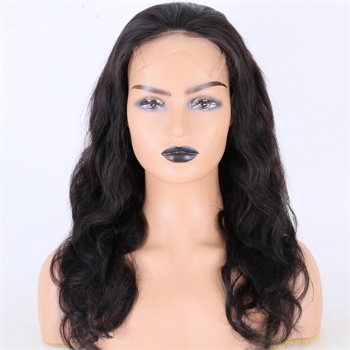 10in to 32in Natural Black Body Wave, 5x5 HD Closure Front Wig