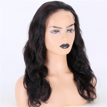 10in to 32in Natural Black Body Wave, 5x5 HD Closure Front Wig