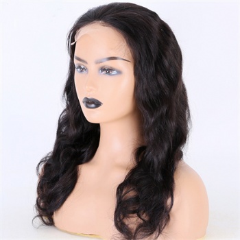 10in to 32in Natural Black Body Wave, 5x5 HD Closure Front Wig