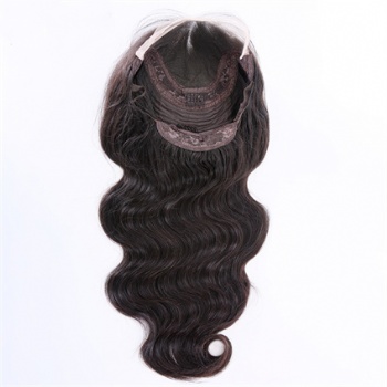 20in Natural Black Body Wave Virgin Hair , 5in HD Lace Top Wig