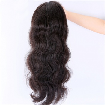 20in Natural Black Body Wave Virgin Hair , 5in HD Lace Top Wig