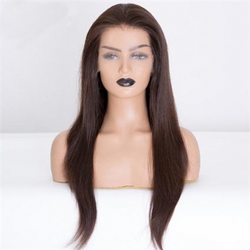 18in Natural Color Virgin Hair, 5in HD lace Top Wig