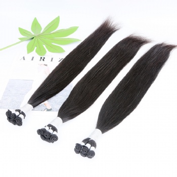 Remy Human Hair Natural Color Hand Tied Weft