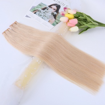 Color 22 Champagne Blonde Invisible Flat Weft Hair Extension