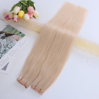 Color 22 Champagne Blonde Invisible Flat Weft Hair Extension